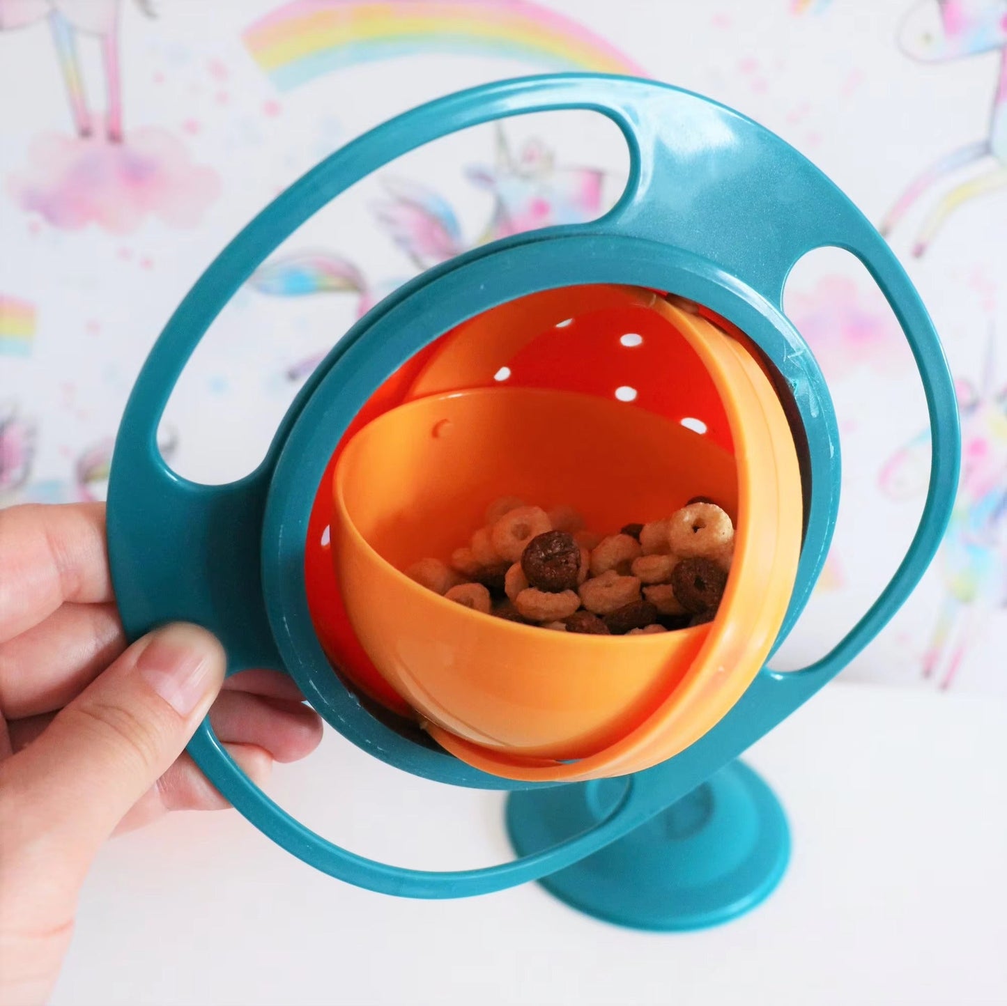 360° Rotating Spill-Proof Gyro Bowl